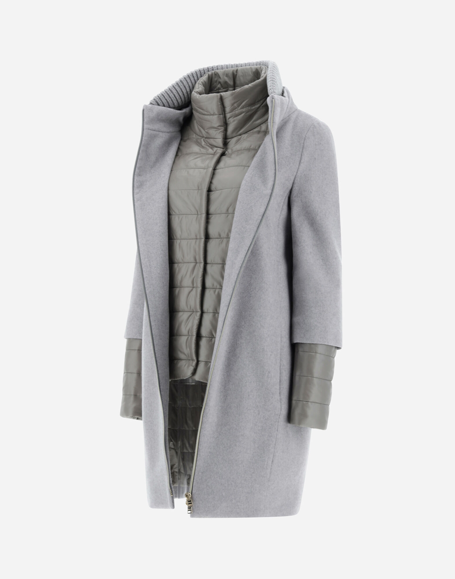 CAPPOTTO CASHMERE COLLO MAGLIA HD in Light Grey for Women Herno