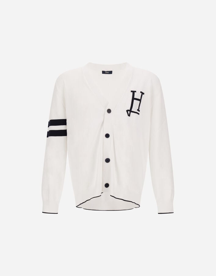 Herno CARDIGAN IN H' LOGO COTTON White MC000211U721401000