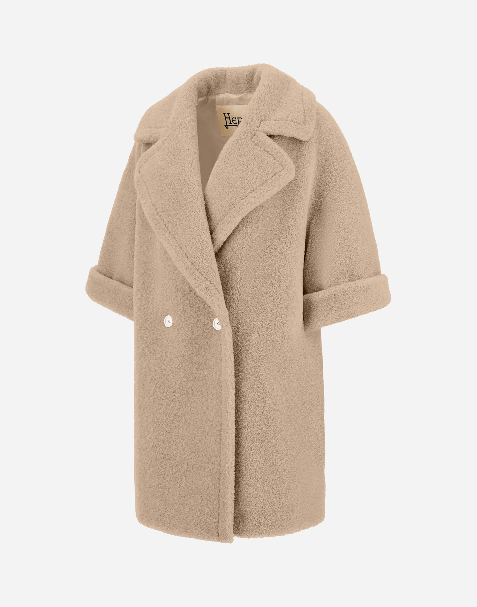 [あす着] ヘルノ HERNO ダブルブレストコート レディース MELANGE TEDDY メランジテディコート 7分袖ダブルコート レディース メランジテディ ダブルブレストコート シャンティイ