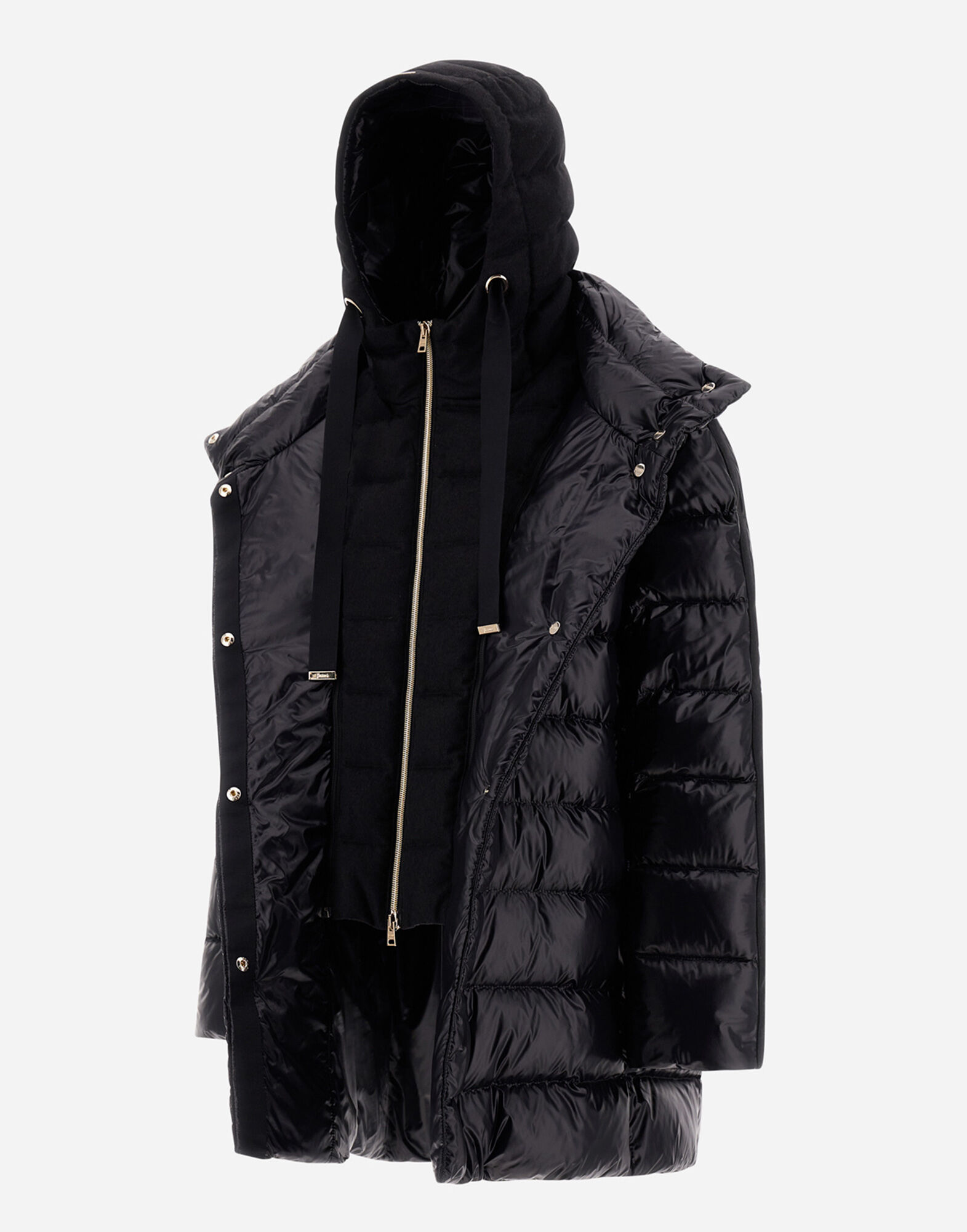 NYLON ULTRALIGHT AND SILK CASHMERE A LINE JACKET in Black for Women Herno