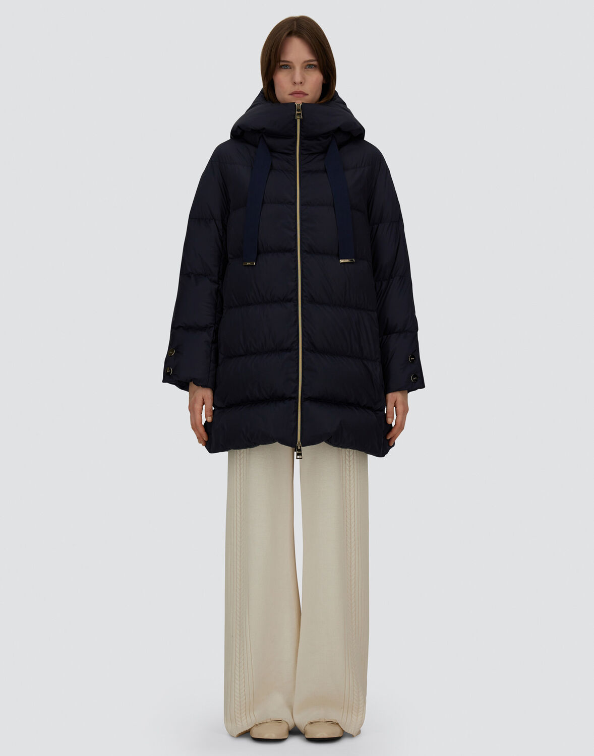 Herno Dark Blue Polyester Down Jacket In New Blue