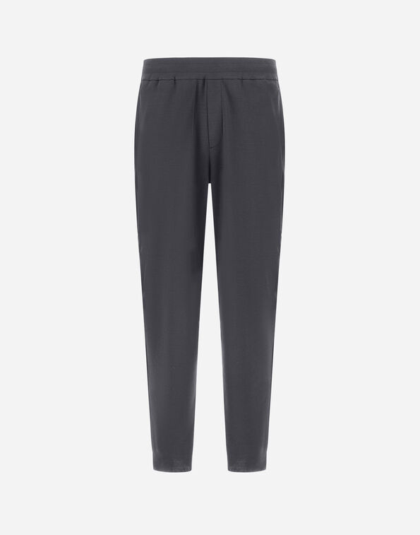 Herno TROUSERS IN JERSEY KNIT EFFECT Dark Grey PT000196U520599460