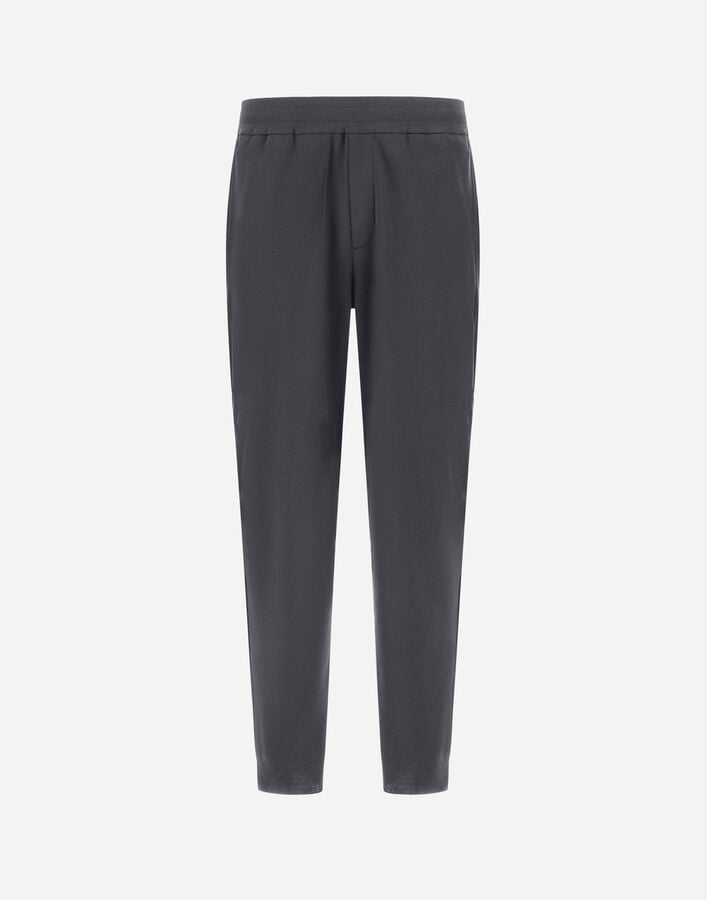 Herno TROUSERS IN JERSEY KNIT EFFECT Dark Grey PT000196U520599460