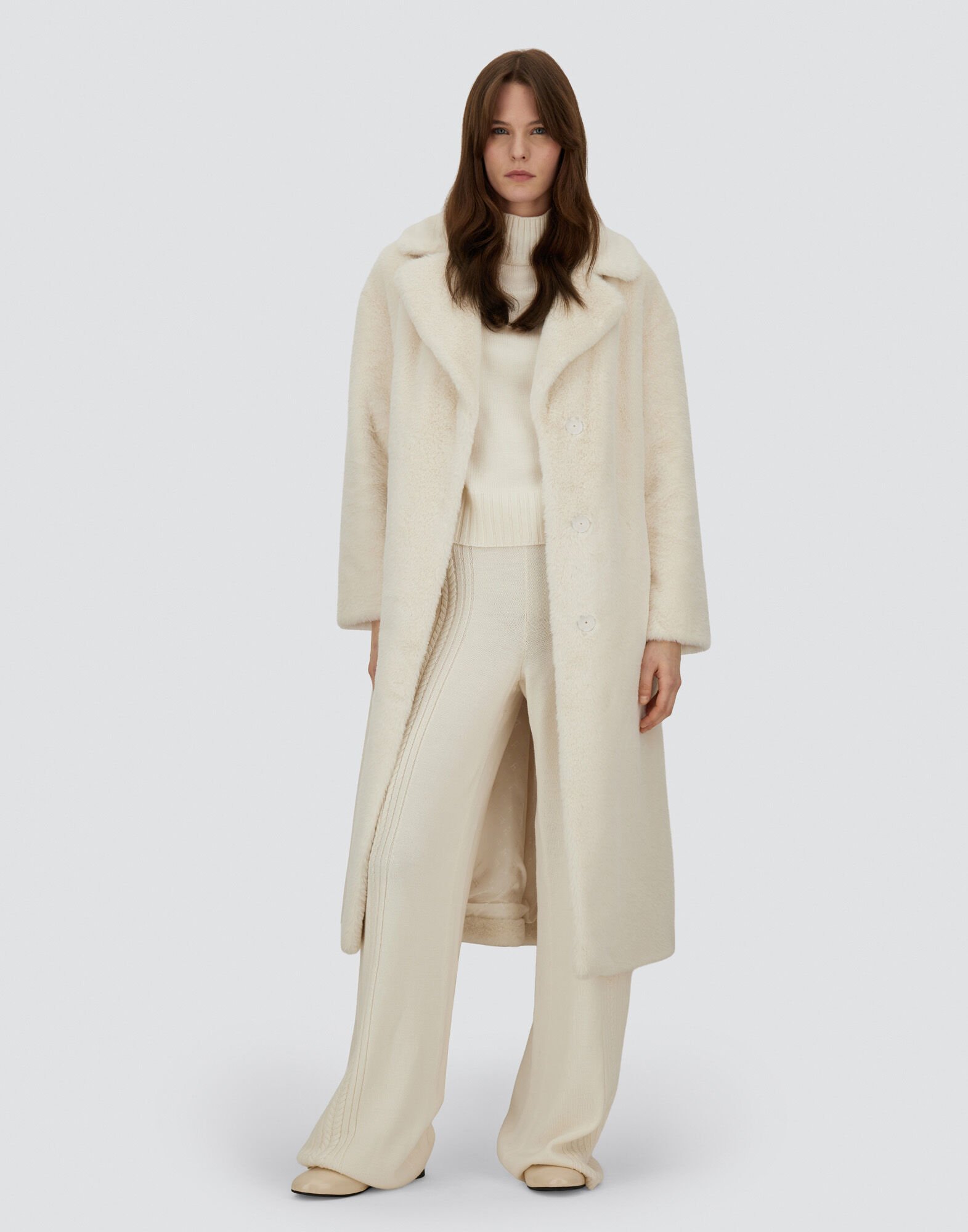 COAT IN SOFT ALTERNATIVE FUR in White for Women | Herno®