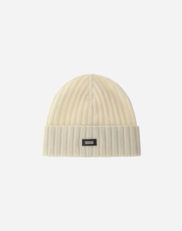 Herno ENGLISH RIB CASHMERE BEANIE Ivory BER00058U710501200