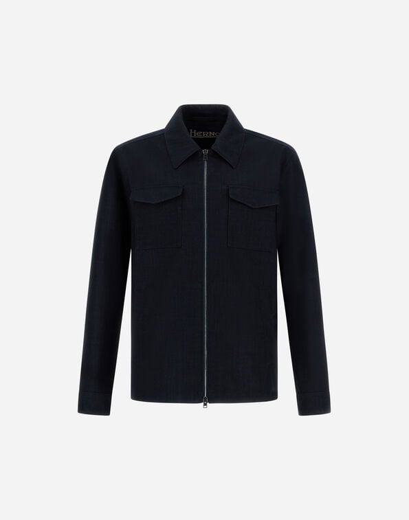 Herno SHACKET IN 3 LAYERS DENIM EFFECT Dark Blue GI000580U127829290