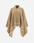 Herno RESORT LEISURE WOOL PONCHO Hazelnut/Cream GC00047DR333632412