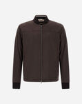 Herno SUEDE EFFECT BOMBER JACKET Dark Brown GI000480U124548993