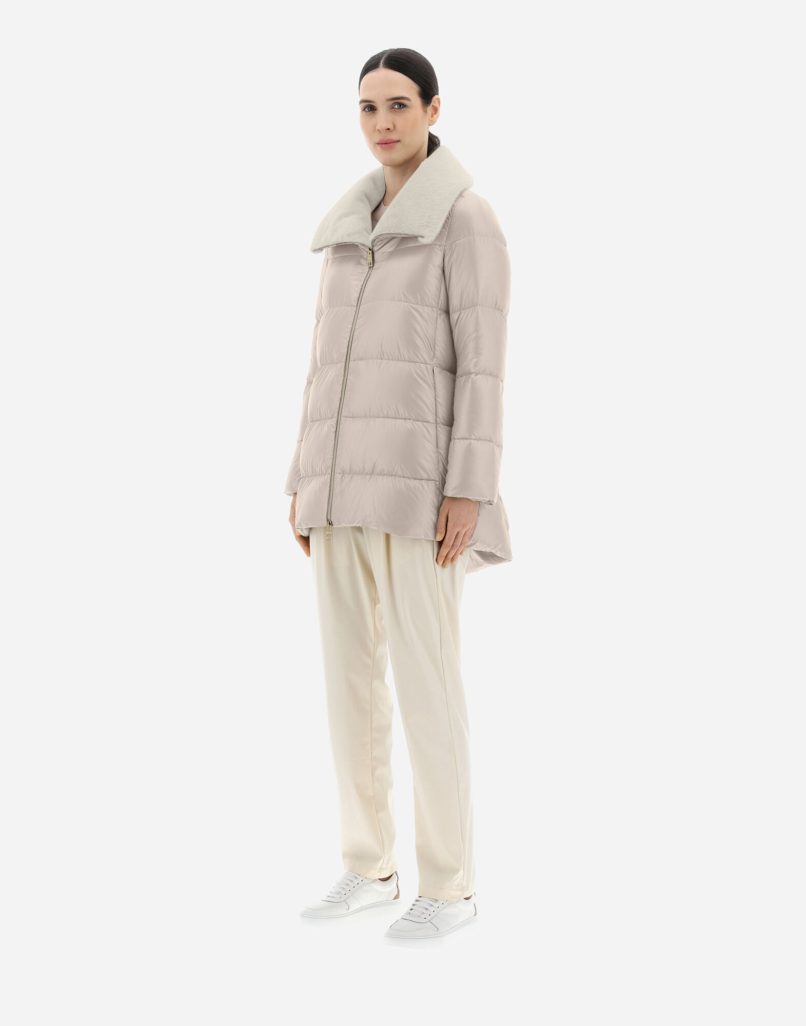 PIUMINO NYLON ULTRALIGHT LADY FAUX FUR HDM in Chantilly for