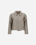 Herno METALLIC BOUCLÉ BIKER JACKET Dove Grey GI000283D132392600