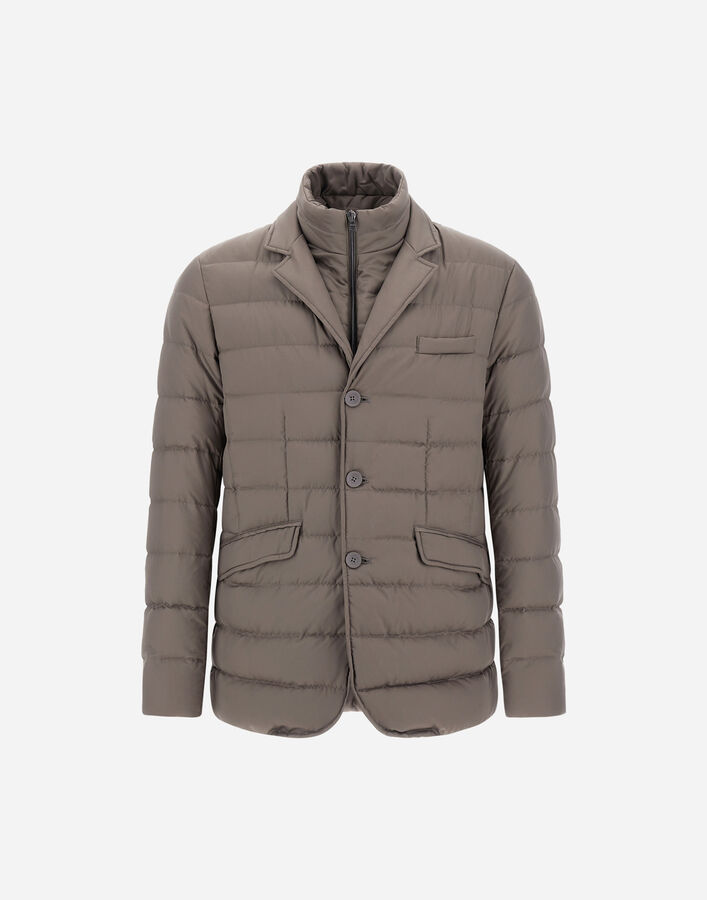 Herno BLAZER IN ARENDELLE AND MONOGRAM Dark Taupe PI001177U12414Z2700