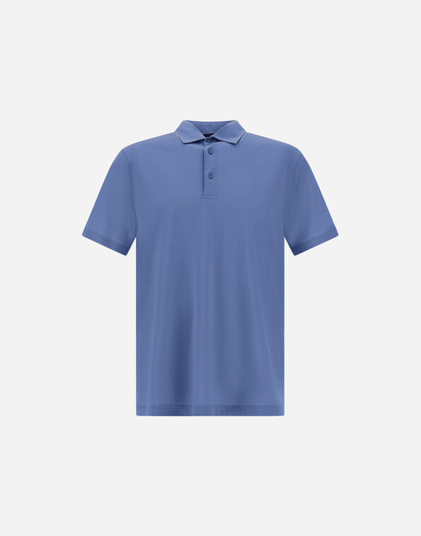 Herno JERSEY CREPE POLO SHIRT Blue JPL00115U520059127