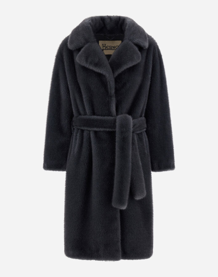 Herno MELANGE ALTERNATIVE MINK FUR COAT Grey CA000582D127399480