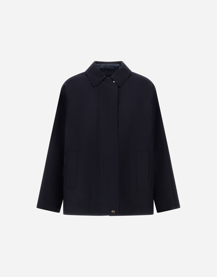 Herno JACKET IN FLUID WOOL AND NYLON ULTRALIGHT Navy Blue GC000529D33453Z9200