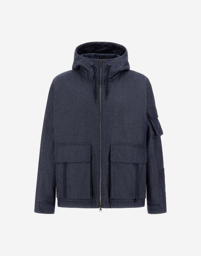Herno DENIM-EFFECT COTTON JACKET Navy Blue GI000535U132679200