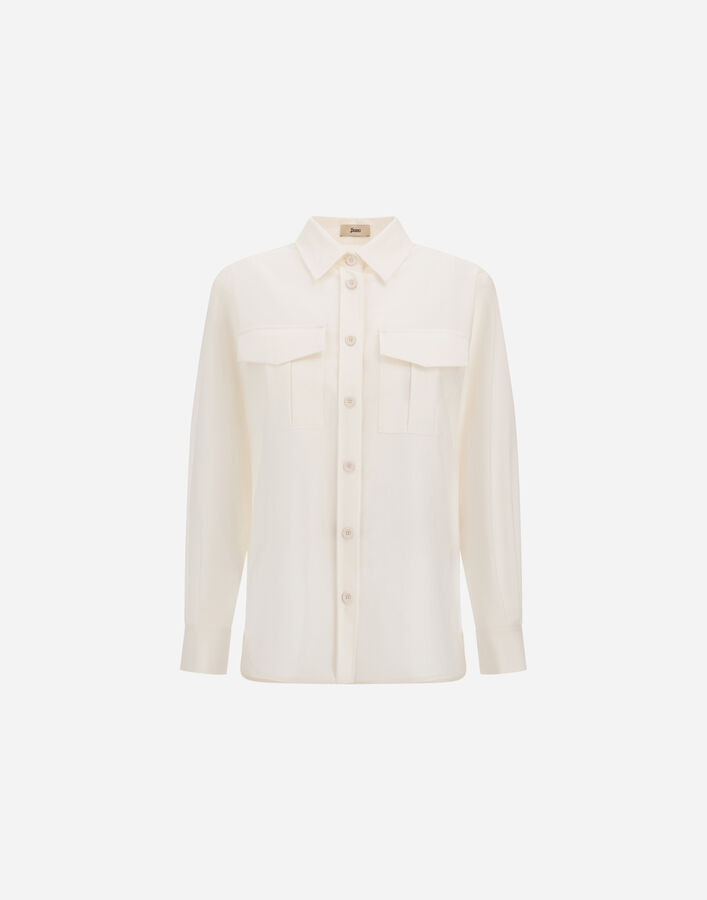 Herno SHIRT IN LIGHT STRETCH WOOLLY Ivory CM000048D128081200