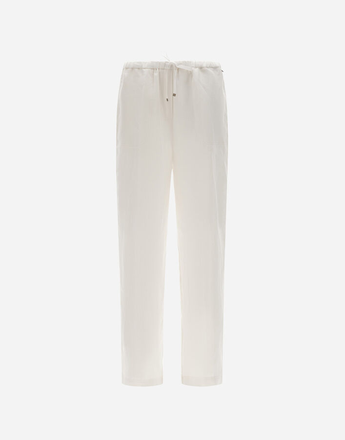 Herno RESORT TROUSERS IN NEW LINEN White PT00040DR17105Z1000