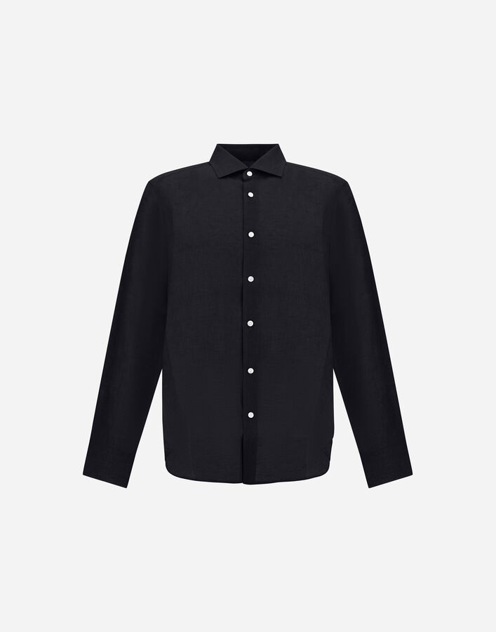 Herno SHIRT IN SUMMER LINEN Navy Blue CM000030U171589200