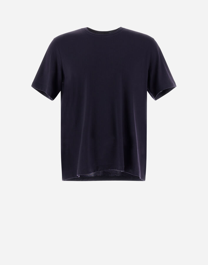 Herno RESORT T-SHIRT IN SOFT WOOL JERSEY Navy Blue JG00036UR520689200