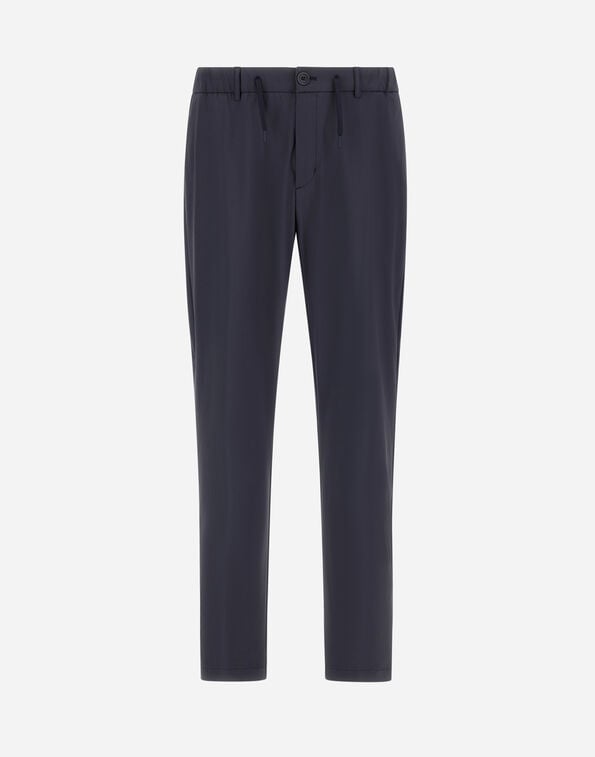 Herno TROUSERS IN WRINKLED STRETCH NYLON Navy Blue PT000162U12781S9200