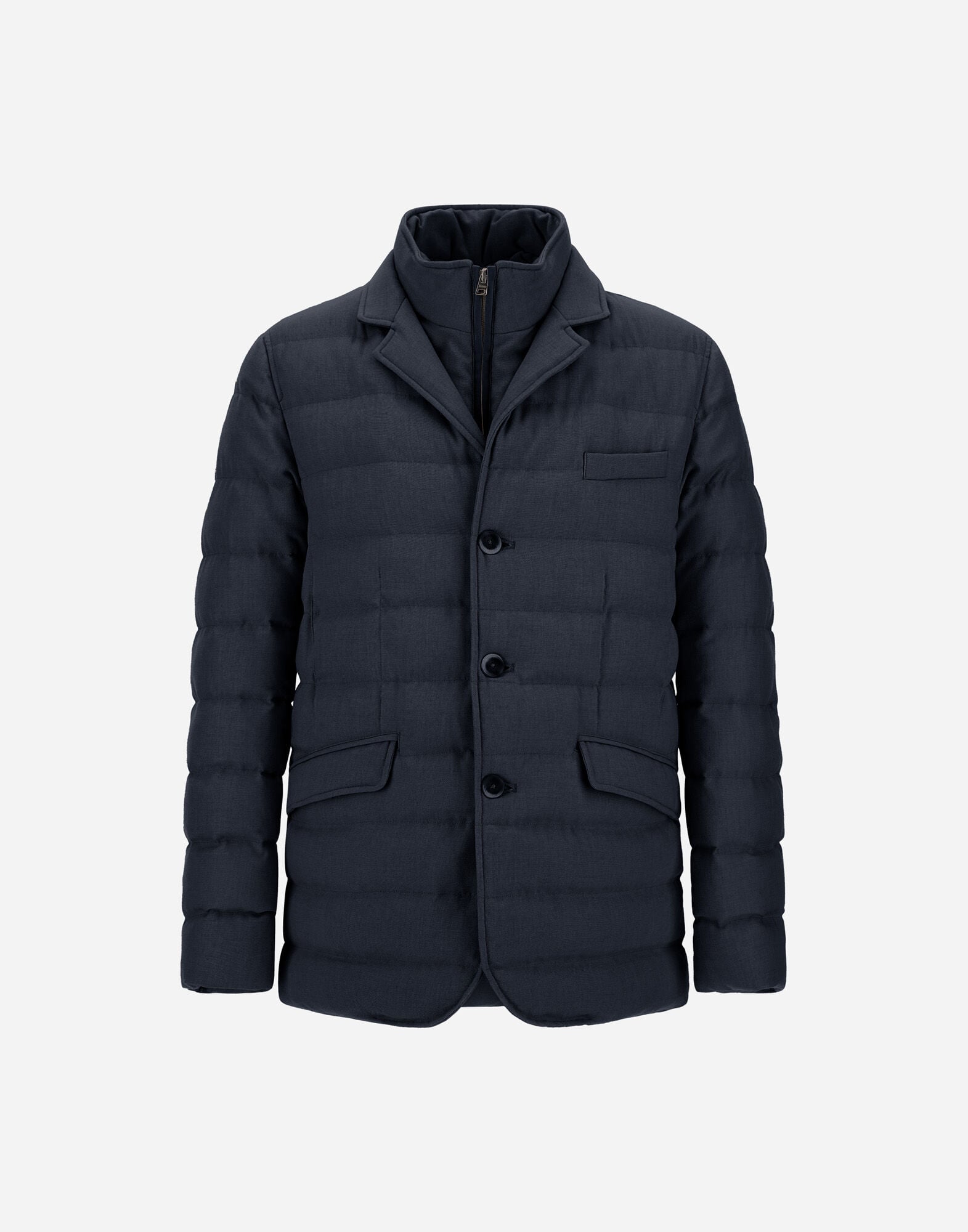 美品 HERNO ウール テーラード 46 ネイビー ジャケット ヘルノ メンズ WOOL-BLEND, VISCOSE AND SUEDE-EFFECT BLAZER ネイビーブルー