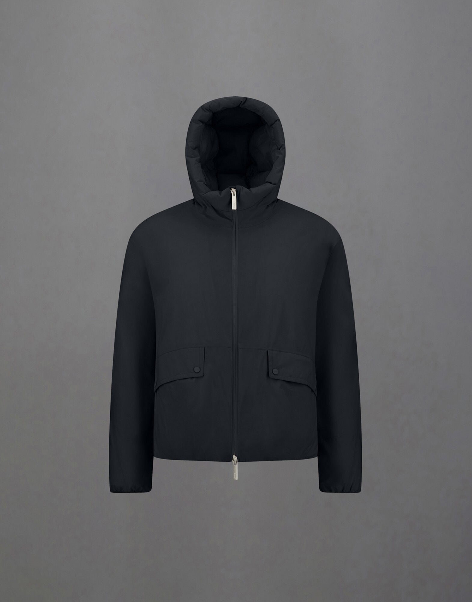 極美品★HERNO｜ラメニットスリーブ切替 ナイロンブルゾン ブラック 42 ヘルノ / HERNO / 超軽量 ストレッチナイロン × コットンニット