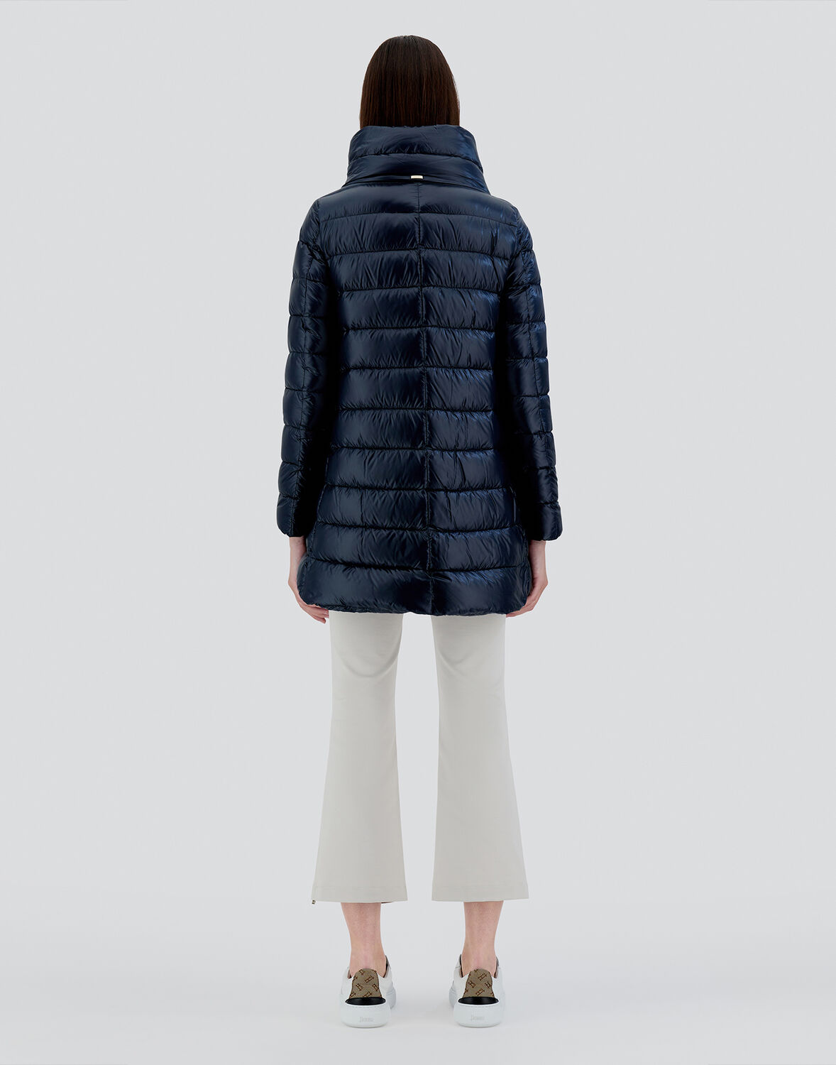 Herno Amelia Funnel-neck Padded Jacket In Navy Blue