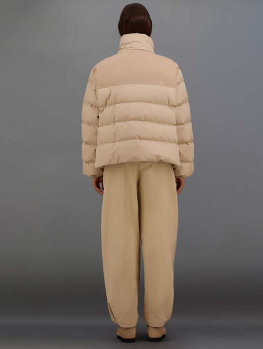VESTE LAMINAR EN ORGANIC FEEL DOWN ET SUEDED COTTON