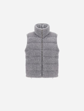 GILET RESORT EN FLANELLE CHINÉE DE LAINE MÉLANGÉE