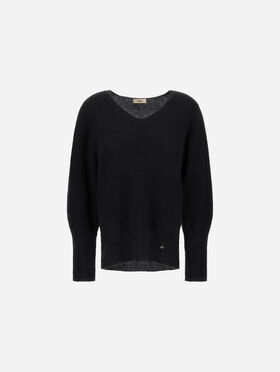 PULL EN ALPAGA ET LAINE EN POINT JERSEY