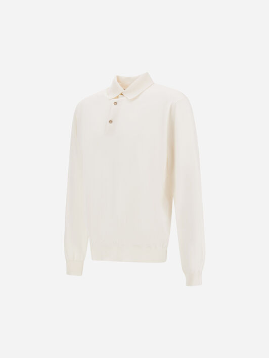 POLOSHIRT RESORT IN STRICK AUS WOLLE UND SEIDE