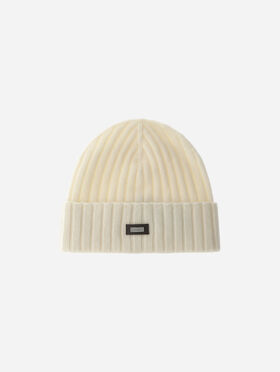 BONNET BEANIE EN CACHEMIRE À CÔTES ANGLAISES