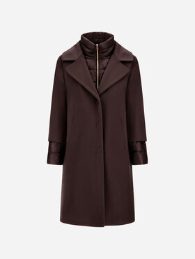 MANTEAU EN LAINE EFFET ZIBELINE ET NYLON ULTRALIGHT