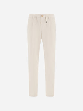 PANTALONES DE TEJIDO ELÁSTICO EFECTO ALGODÓN