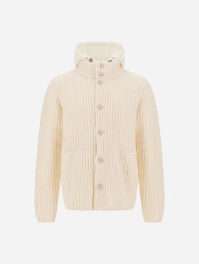VESTE EN LAINE À TEXTURE EN RELIEF ET TORSADES