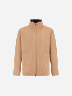 BOMBER RESORT EN DAIM MICROFIBRE ET LIGHT FAUX FUR
