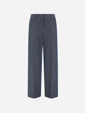PANTALON EN LAINE EFFET DENIM