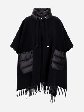 PONCHO RESORT EN TISSU DOUBLE DE LAINE ET CACHEMIRE ET NYLON ULTRALIGHT