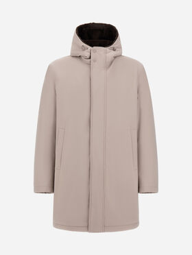 PARKA EN TWILL MAT ET LIGHT FAUX FUR