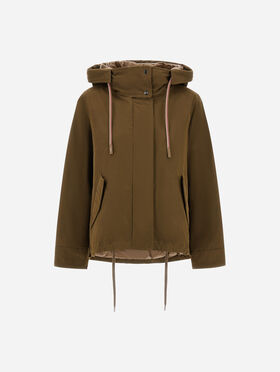 PARKA COURT EN MÉLANGE DE COTON CIRÉ
