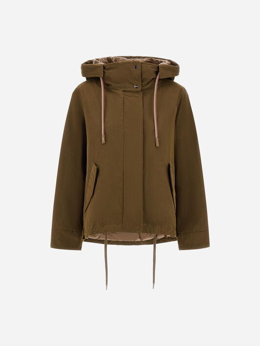 PARKA COURT EN MÉLANGE DE COTON CIRÉ
