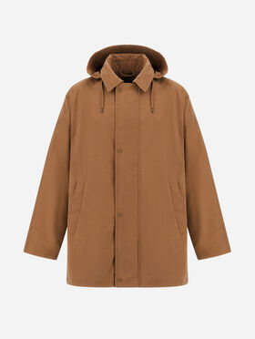 PARKA COURTE EN COTON MÉLANGÉ CIRÉ
