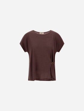 T-SHIRT EN JERSEY DE LAINE ET SOIE