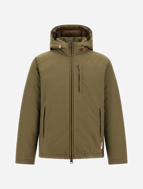 VESTE EN TWILL MAT ET NYLON EFFET GLOSS