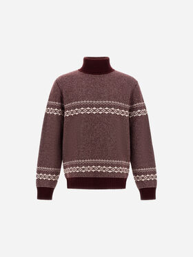 PULL À COL ROULÉ EN LAINE ET CACHEMIRE À MOTIF NORVÉGIEN