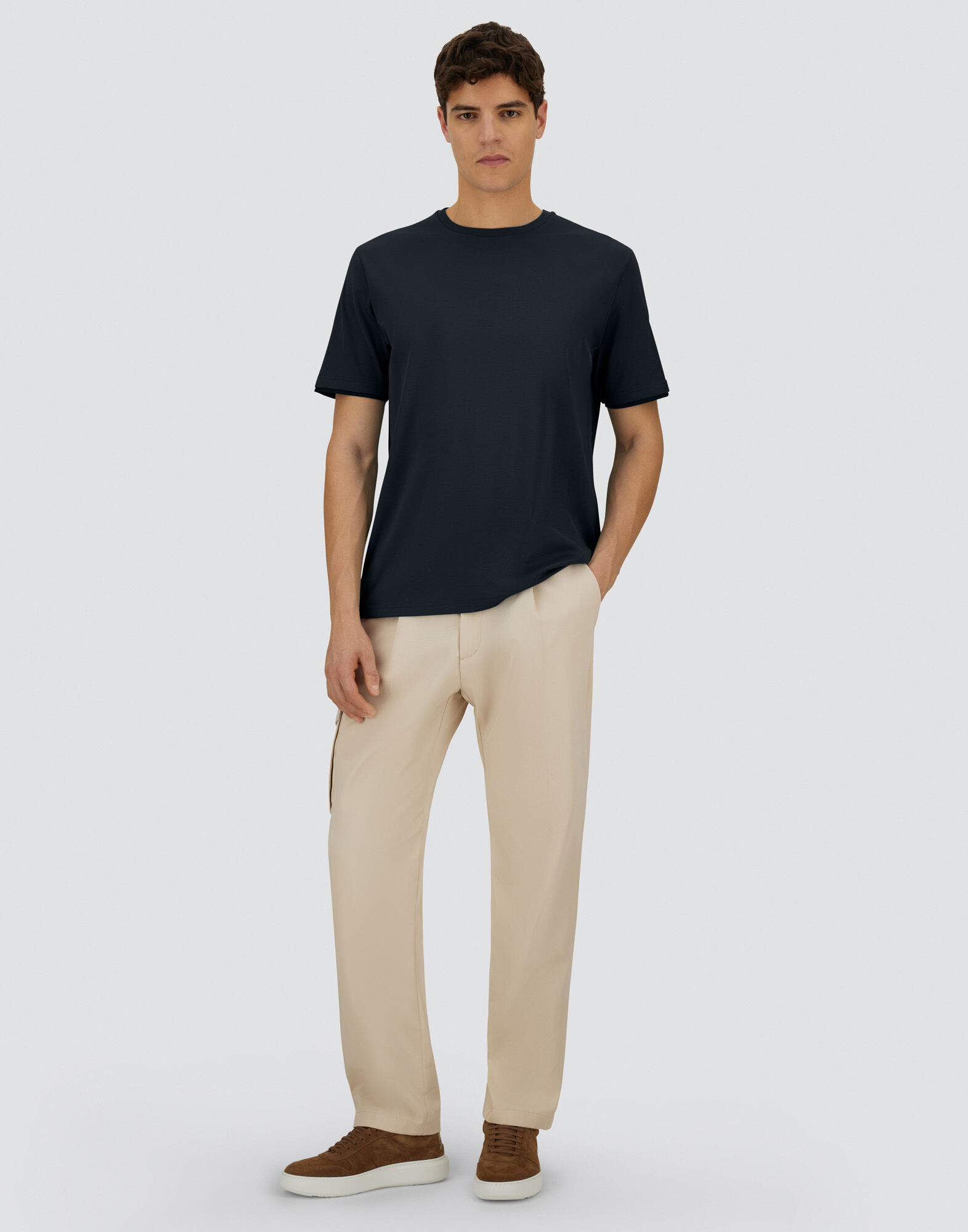 T-SHIRT RESORT EN JERSEY LÉGER DE COTON ET NYLON STRETCH LÉGER