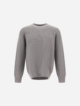 PULL EN CACHEMIRE ET LAINE À CÔTES ANGLAISES