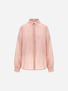 CHEMISE EN SOIE JACQUARD À RAYURES