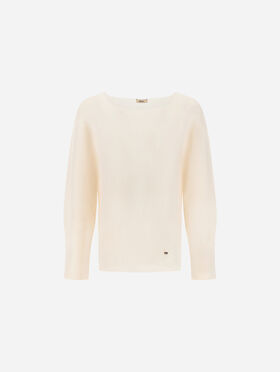 PULL EN ALPAGA ET LAINE EN POINT JERSEY