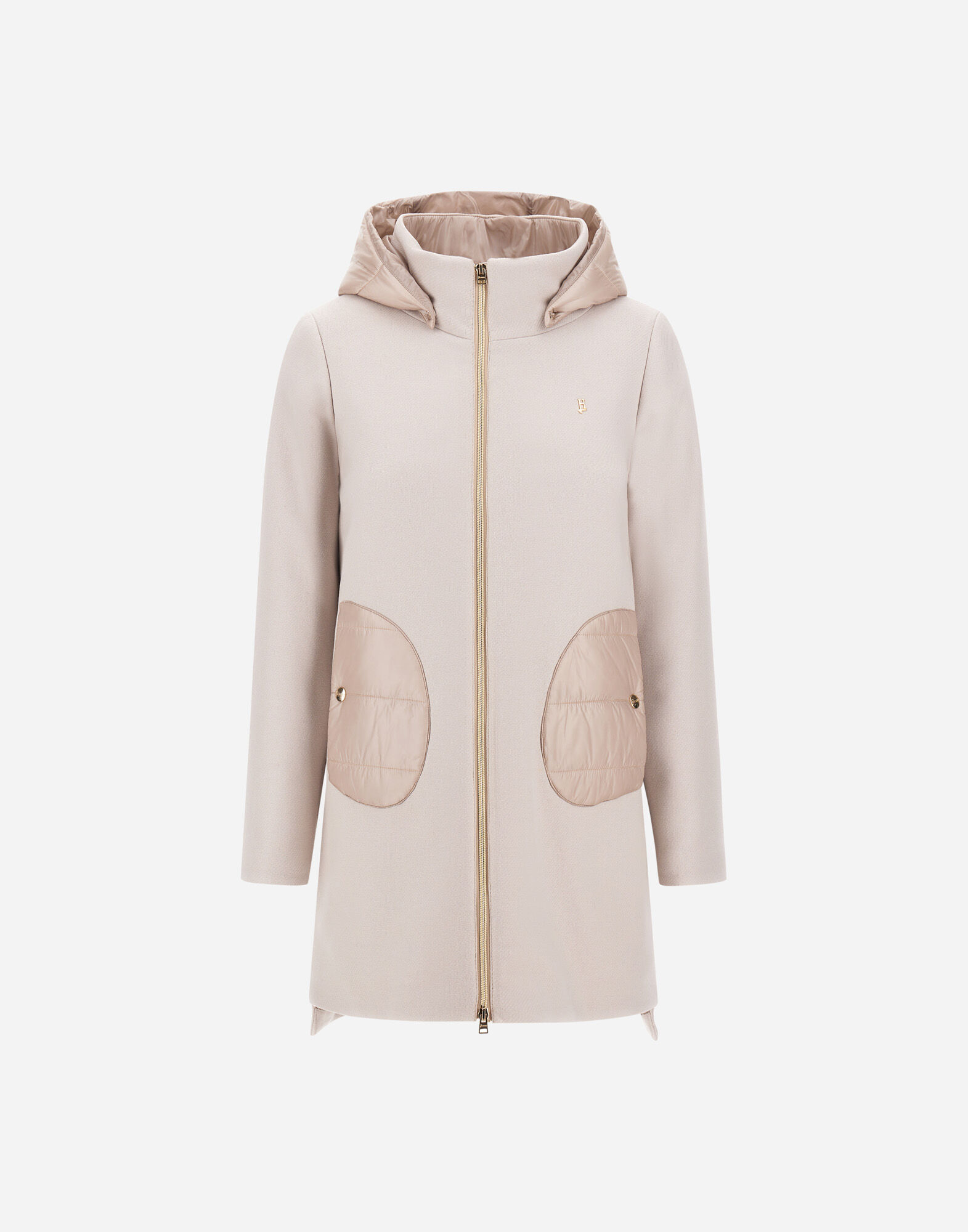 MANTEAU À CAPUCHE EN ECOWOOL ET NYLON ULTRALIGHT